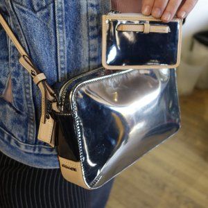 Metallic Coach Crossbody and mini wallet.